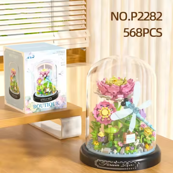 Juego De Construcción De Bloques Insectos Y Flores Set De Abeja Mariposa Y Plantas Con Cubierta Antisuciedad Juguetes DIY Para Niños Regalos De Navidad Educativo Y Divertido Para Adolescentes Y Adultos - 1