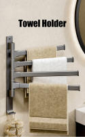 Soporte De Toalla Giratorio De 180° Aluminio Espacioso Organizador Multifuncional Para Baño Accesorios De Ducha Montaje Por Armar - details 0
