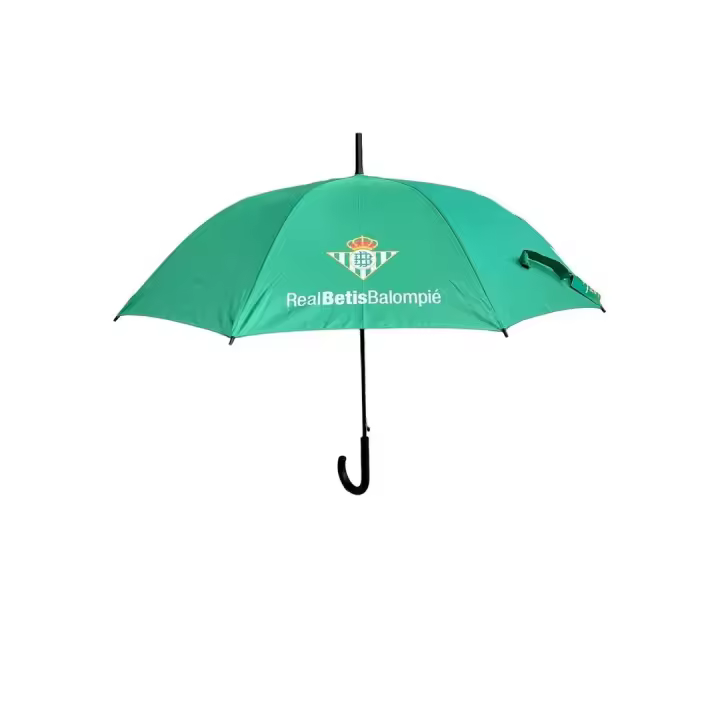 Seva Paraguas de bastón corporativo Real Betis Balompié, cadete largo, automático, verde con estampado - 81 cm - 1
