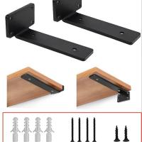 2/4PCS Soportes De Estante Flotante De Hierro Fundido Resistentes Para Estantes Invisibles L De 1/5 Pulgada Soporte Para Madera - details 2
