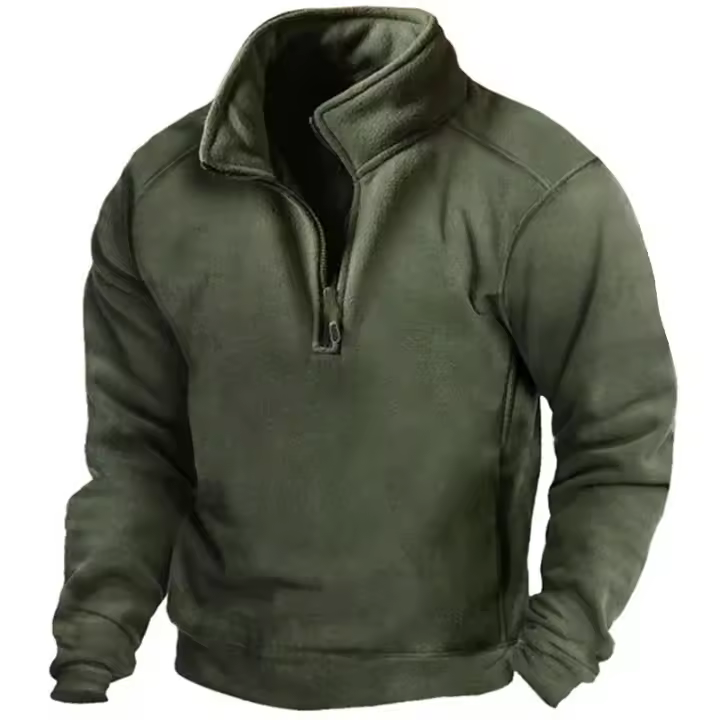 Sudadera táctica de deporte polar de Cuello Jersey para hombre para entrenamiento Top de manga Larga para hombre - 1