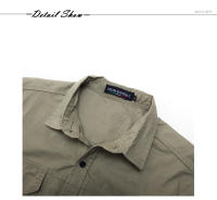 Camisa Militar Para Hombre Fredd Marshall 100% Algodón Manga Corta Estilo Casual Con Bolsillos Traje De Trabajo Camisa Sólida - details 12