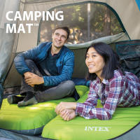 INTEX - Colchón inflable individual, camping Mat, 76x191x17 cm, construcción Fiber-tech, hinchador eléctrico incluido, fabricado con TPU reciclable, cama plegable inflable, colchón de aire - details 1