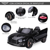 HOMCOM Coche Eléctrico para Niños 2 Modos de Control con Música Faros Brillantes Retroceder Bentley GT Licencia +3 Años Automóvil Infantil 108x60x43 cm - details 4