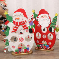 Decoración Navideña De Madera Con SANTA CLAUS Y MUÑECO DE NIEVE Artículos Decorativos Para Escritorio Escena De Navidad - details 6