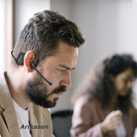 Auriculares Bluetooth Inalámbricos De Peso Ligero Para Camión Oficina Call Center Con Micrófono De Cancelación De Ruido Y Auriculares Abiertos - details 8