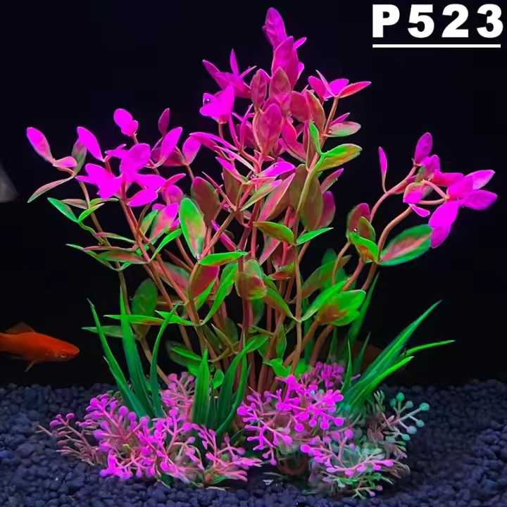 Adorno De Acuario Plantas Artificiales Simulación De Hierba De Agua Para Tanque De Peces Decoración De Plástico 5.5 Pulgadas - 1