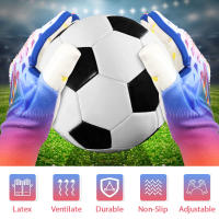 Guantes De Portero De Fútbol Para Niños 2 Piezas Tamaño Ajustable 5/6/7 Con Correa En La Muñeca Antideslizantes Y De Dedos Completos - details 6