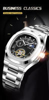 Reloj Mecánico LIGE Dual Seconds Tourbillon Para Hombre Acero Inoxidable Auténtico Reloj De Noche Luminoso Resistente Al Agua - details 0