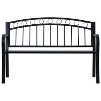 vidaXL Banco de jardín acero negro 125 cm - details 1