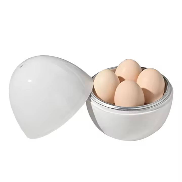 Cocedor De Huevos Para Microondas 1 Huevos/4 Huevos Hacer Huevos Duros Y Suaves Cocedor Rápido Herramienta De Cocina Eco-amigable PP Aluminio - 1