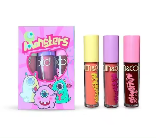 de Gloss Monster KEVIN&COCO Set 3 Colores Brillo de Labios, 4 opciones diferentes. - 1