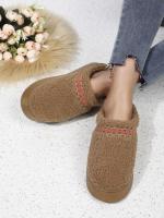 Botas De Nieve Para Mujer Con Suela De Cashmere Grueso Y Plataforma Botas Cortas De Algodón Con Flip-flops Planas Cierre De Cordón Suela De Goma Talla Única - details 7
