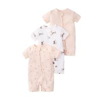Mono de verano para bebé, de manga corta, con cremallera de doble cabeza, para gatear, para recién nacido, caja de regalo - details 0