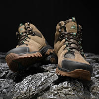 Botas De Nieve HIKEUP Para Hombres Cuero Sintético Y Peluche Deportivas De Exterior Para Senderismo Y Trekk Ing Antideslizantes Talla 40-45 Color Negro Marrón Gris Verde - details 7