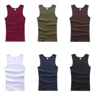 Hot Sale Summer Male clothes Women Basic Elastic tank top Pure Cotton Sleeveless Men's t-shirt Bodybuilding Fitness T-shirt - details 0
