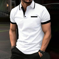Camisa Polo Casual Para Hombre Verano Primavera Cuello En V Manga Corta Bolsillos Falsos Estampado Negocios Transpirable - details 1
