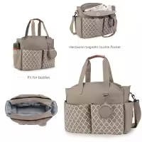 Bolsa de Pañales para Bebé de Gran Capacidad Bolsa de Maternidad Impermeable Multifuncional Portátil para Cuidado del Bebé Material de Poliéster - details 1