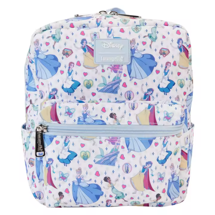 Mochila nylon Manga Style Princesas Disney Loungefly 24cm. Mochila ergonómica con amplio espacio. Diseño resistente y versátil para llevar tus pertenencias con estilo. - 1