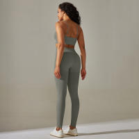 Conjunto De Leggings De Yoga Para Mujer Ropa Deportiva De Gimnasio Conjunto De Leggings Y Sujetador De Cintura Alta Sin Costuras Transpirable Y Anti-Pelusa - details 26