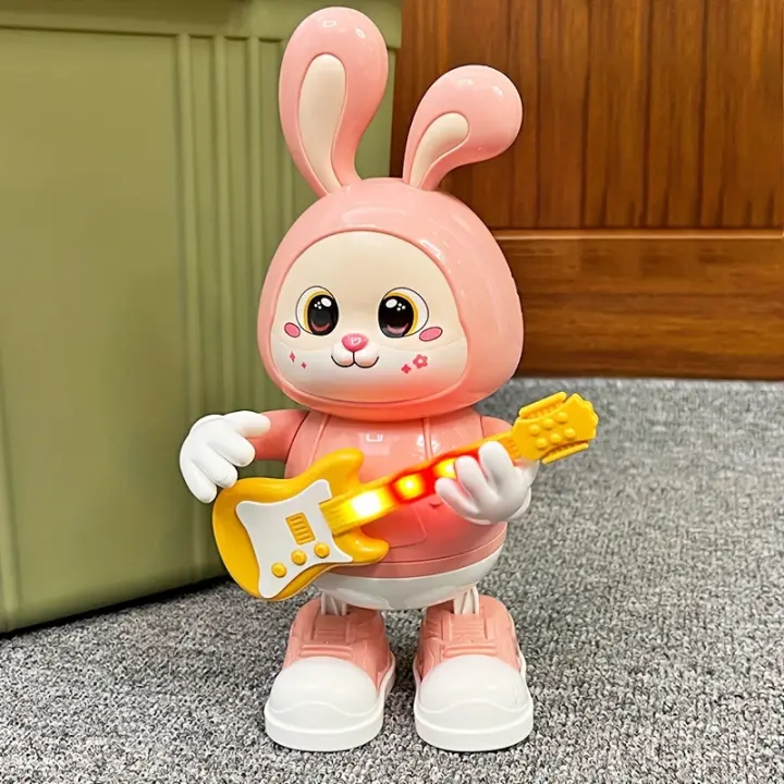Juguete Musical De Conejo Bailarín Con Guitarra Bunny Que Camina Y Canta Para Bebés Con Música Y Luces Regalo De Pascua Para Niños - 1