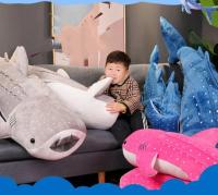 Almohada Corporal De Gran Ballena Tiburón En Poliéster Y Algodón Decorativa Para Sofa Cojín De Espalda De Peluche De Tiburón Marítimo Longo Juguete De Peluche Para Niños Regalo De Cumpleaños - details 2