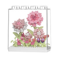 Bloques De Construcción Creativos Flower Dream Juego De Montaje Para Mesa Ornamento De Oficina Regalo De Flores Para Mujeres Bloques De Plástico ABS Tamaño Pequeño Compatible Con Lego - details 5