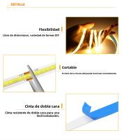 Tiras LED COB De Alta Brillo 10m/5m/1m 24V DC 320LEDs/M Flexibles Para Decoración De Habitaciones Y Paredes Cálido Blanca Natural Blanca Fría - details 2