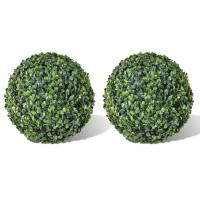 vidaXL Bola de Boj Hoja Artificial Arbusto de Jardín Planta Imitación (2 unidades) Dimensiones 27 cm, 35 cm - details 1