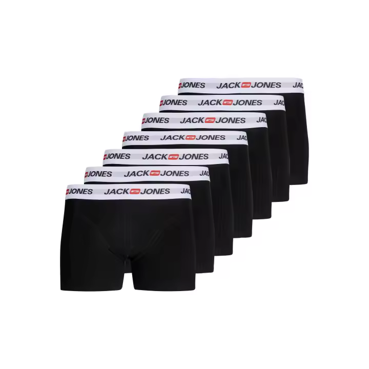 Jack & Jones Hombre Boxer Calzoncillos Pack 7 unids Mod JACCORP LOGO CLASSIC , composición 95% algodón y 5% elastano, Cintura Elástica Ref 282781 - 1