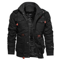 Chaqueta De Motocicleta De Algodón Tejida Con Lana Gruesa Talla Grande Estilo Moda Impermeable Y Cálida Con Cuello Erguido Para Hombres - details 5