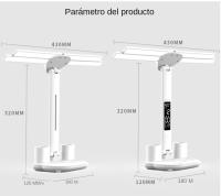 Lámpara De Mesa Recargable Para Estudio Con Ventilador Y Pantalla LED Luz De Lectura Sin Sombrilla Control Táctil Incluye Batería - details 12
