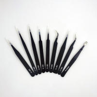 Set De 9 Pinzas De Acero Inoxidable Antiestáticas ESD Herramientas De Mantenimiento Precision Industrial Curvas Y Rectas Para Reparación - details 3