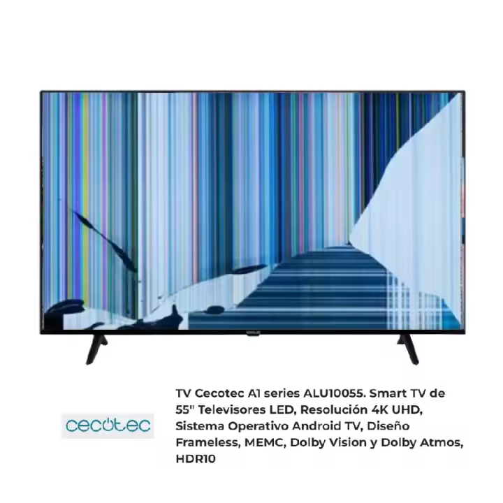 CECOTEC ALU10055 NUEVO, Con pantalla - panel rota, para despiece. SIN MANDO A DISTANCIA. - 1