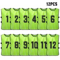 Chalecos De Fútbol Para Adultos 6/12 PCS Rápido Secado Uniformes De Equipo Entrenamiento De Fútbol Con Números Vests De Práctica - details 1