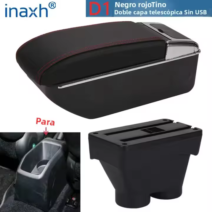 Soporte Central Para Peugeot 208 2012-2018 Caja De Almacenamiento Accesorios Internos Retrofits Con USB Material PU Y Plástico ABS - 1