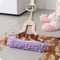 1Par De Pantuflas Limpiador De Polvo Para El Hogar Y Baño Cubierta Lениvas Para Suelos Mopa De Tela De Chenillo - details 3