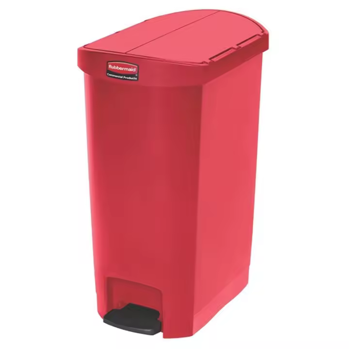 Rubbermaid Slim Jim® de pedal lateral 50 l de resina rojo - 1