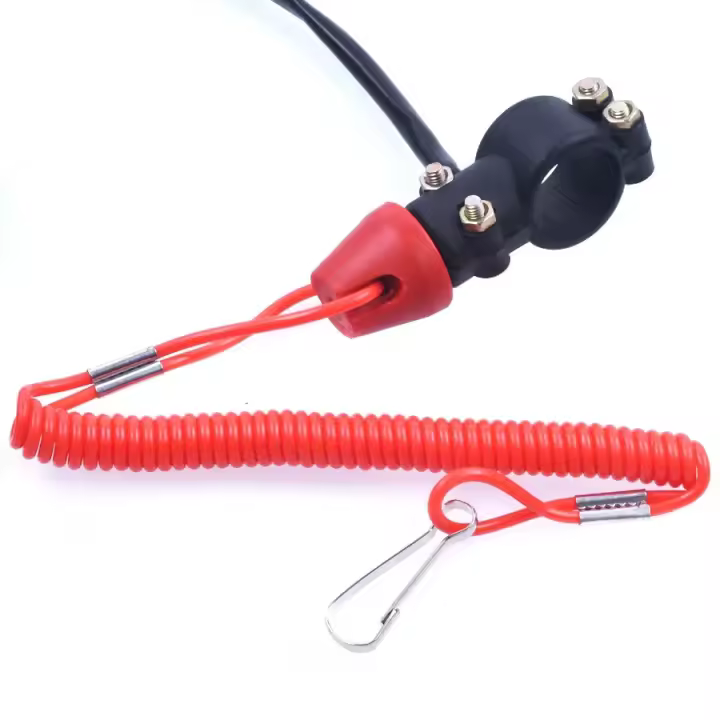 Interruptor De Parada Para Motor De Motocicleta 70 Cm Interruptor De Parada Para Motor De Barco Con Lanyard De Seguridad Para ATV Quad Yate - 1