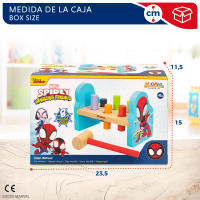 WOOMAX Spidey y su superequipo - Juego martillo para bebés y niños de madera, regalos para bebes, juguetes de madera, mini martillo de madera, contiene 8 piezas, juego de topos, mayores de 12 meses - details 5