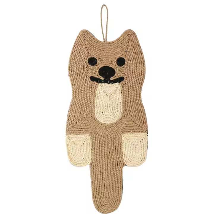 Alfombra De Rascado Para Gatos En Forma De Ratón Divertido Tablero Colgante De Tres Niveles Antideslizante Material De Sisal - 1