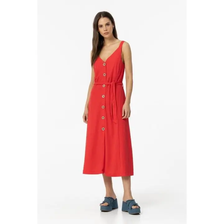 Marcas Mujer Ropa Tiffosi Tiffosi mujer Vestidos y monos  Vestido tiras -Tiffosi-Shara_4 rojo - 1
