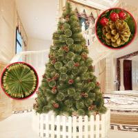 Árbol de Navidad Artificial Decorado 120-180cm con Efecto de Nieve y Conos de Pino Decorativos, Bayas Rojas - Soporte Metálico - Instalación Fácil y Rápida. - details 4