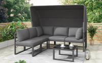 Juego de muebles de Jardín Sunny Island Taburetes y Mesa con Toldo Juego de 4 muebles de Salón para Balcón y Jardín Muebles de patio Weather resistant gris Incluye todos los muebles de Jardín - details 0