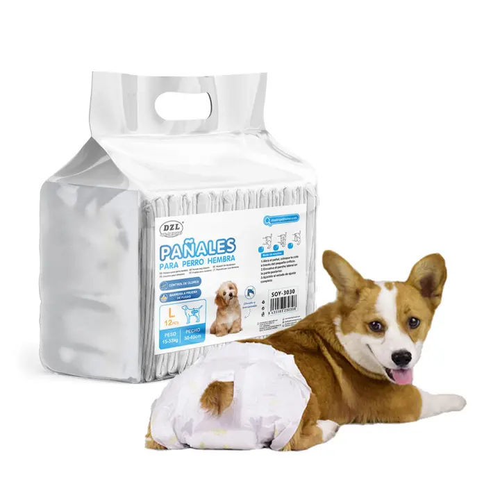 SMELL & SMILE Pañales Desechables para Perro Hembra Absorbentes Suaves (L) - 1