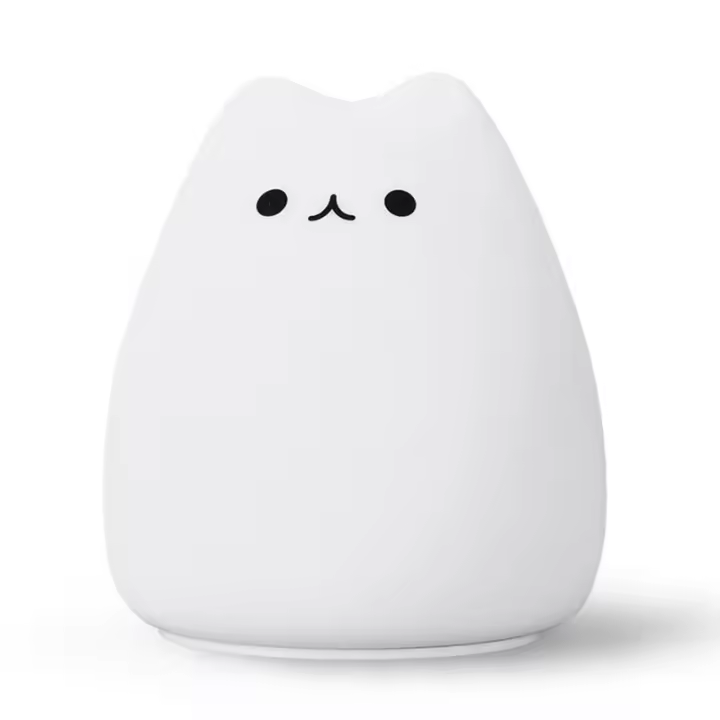 Lámpara Nocturna De Gato Colorido En Silicona Para Niños Decoración Creativa Para El Escritorio Del Dormitorio Luz De Toque Con Sensor Regalo Festivo - 1