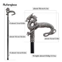 Bastón De Moda Dragón Plateado Elegante 93cm Tacón De Goma Manija Recta De Acero Para Hombres Decoración De Callejero - details 2