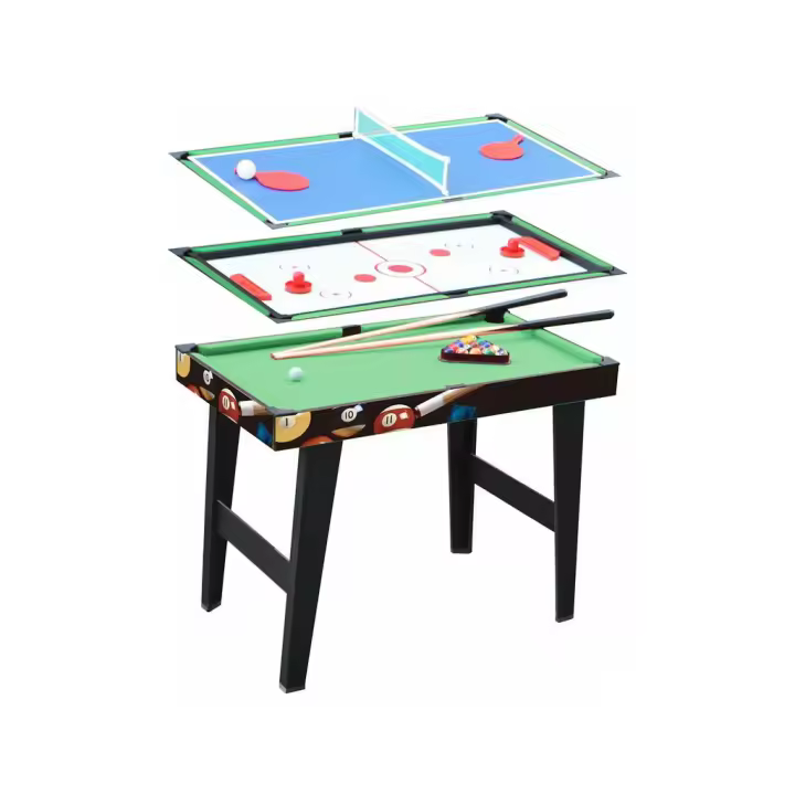 XTURNOS Mesa de Juegos 3 en 1 | Billar, Hockey y Ping Pong - 1