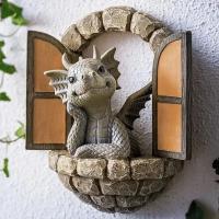 Estatua De Dragón Solar Para Jardín Decoración De Resina Meditativa Adorno De Hogar Y Jardín Tema Animal Arte De Figuras De Dragón - details 11
