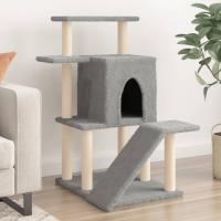 vidaXL Rascador para Gatos con Postes de Sisal Árbol Torre 97 cm Color Crema,  Gris claro,  Gris oscuro y mas - details 1